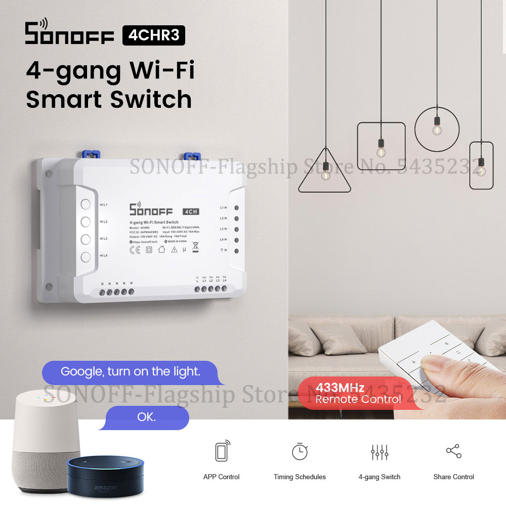 Sonoff - Itead SONOFF 4CH R3 Wifi Điều