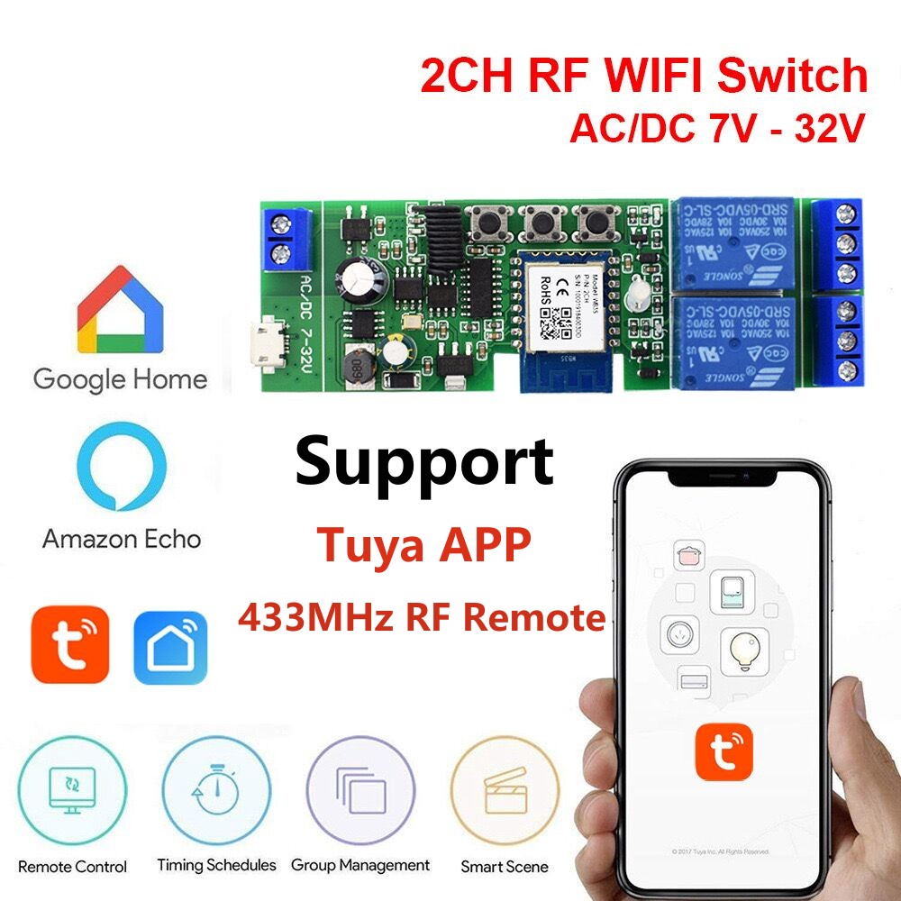 Alexa Smart Switch Tuya Smart  - đánh giá và giá Tuya 4 Channel