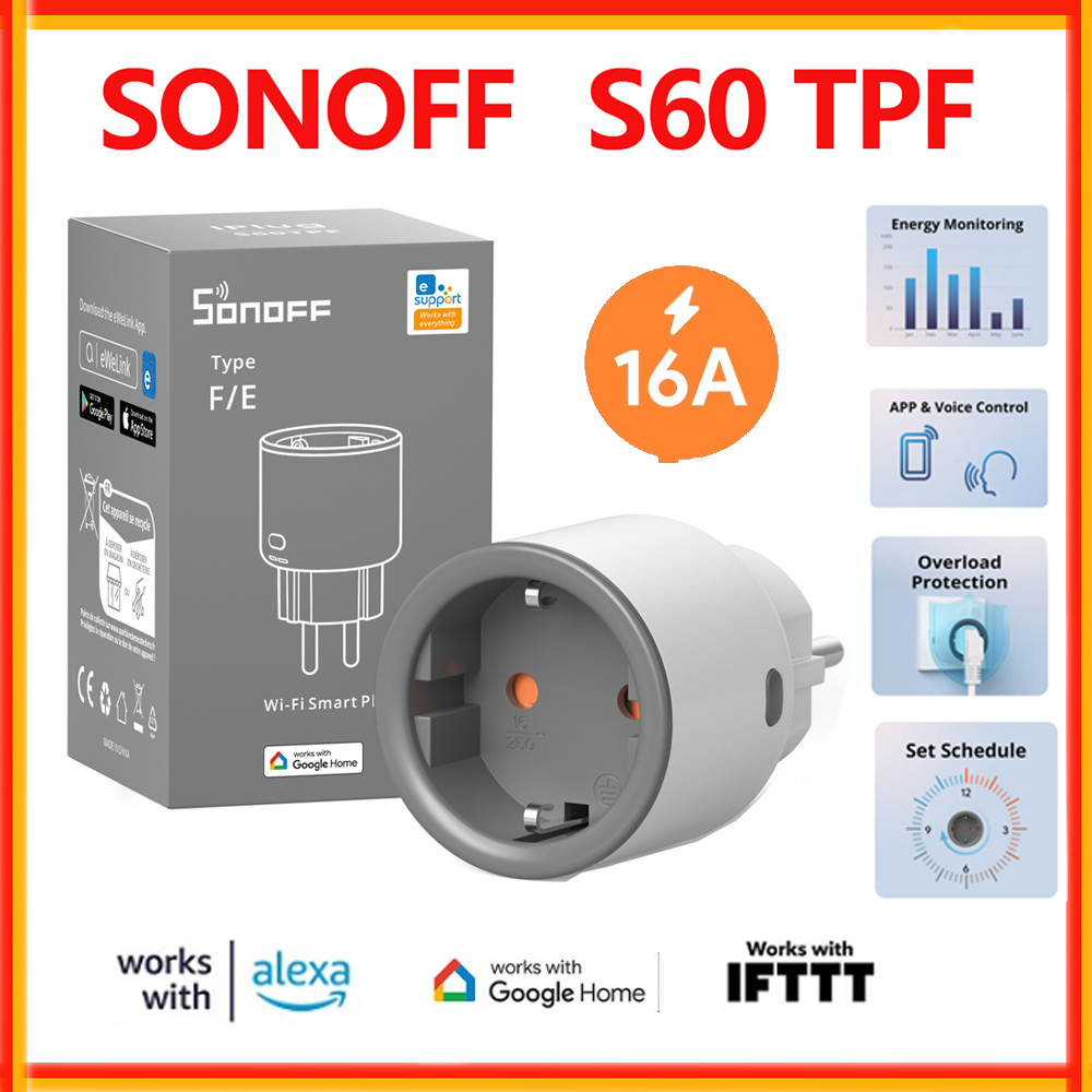 SONOFF S60 TPF EU Wifi Smart P - đánh giá và giá Sonoff Basic