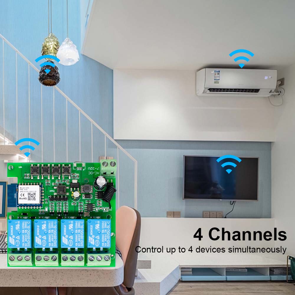Smart Remote Control Wifi Swit - đánh giá và giá Tuya 4 Channel