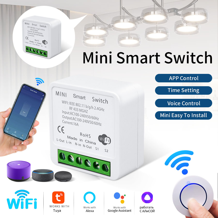 RF433Mhz 16A/20A Tuya WiFi Sma - đánh giá và giá Smart Relay Tuya